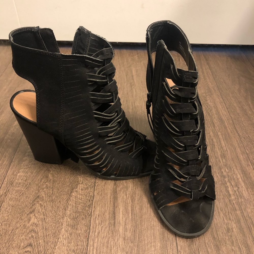 Strappy Black Heels